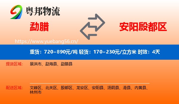 勐腊到殷都区物流专线名片