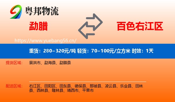 勐腊到右江区物流专线名片