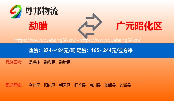 勐腊到昭化区物流