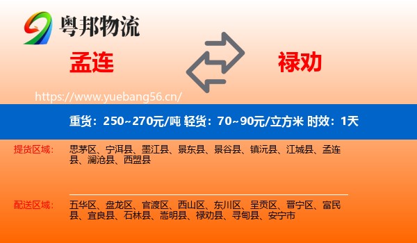 孟连到禄劝县物流专线名片