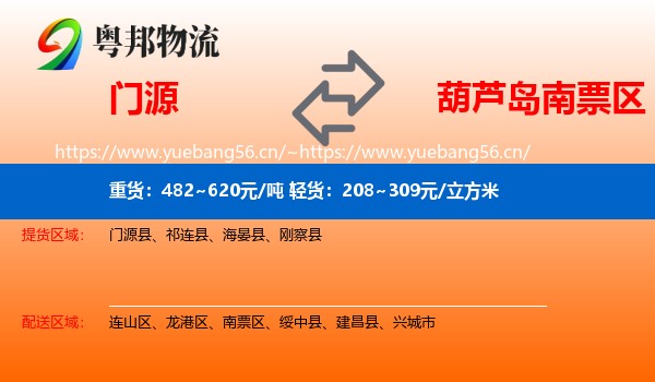 门源县到南票区物流专线