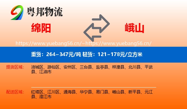 绵阳到峨山县物流