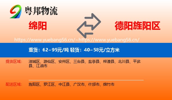 绵阳到旌阳区物流