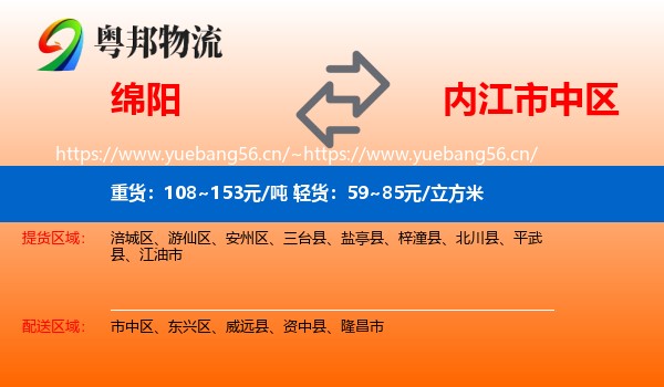 绵阳到市中区物流