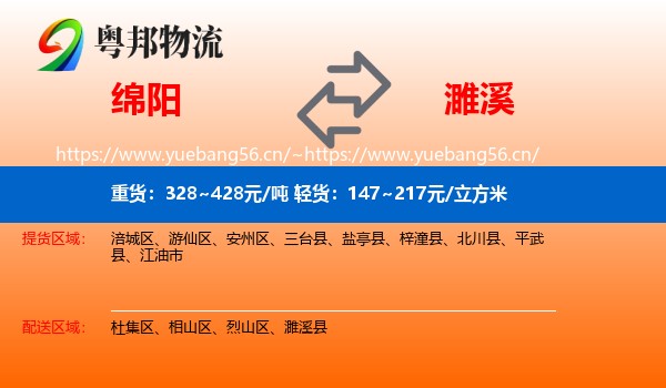 绵阳到濉溪县物流