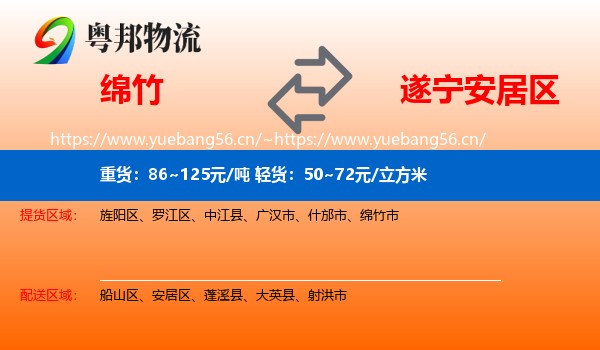绵竹到安居区物流