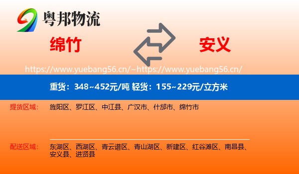 绵竹到安义县物流