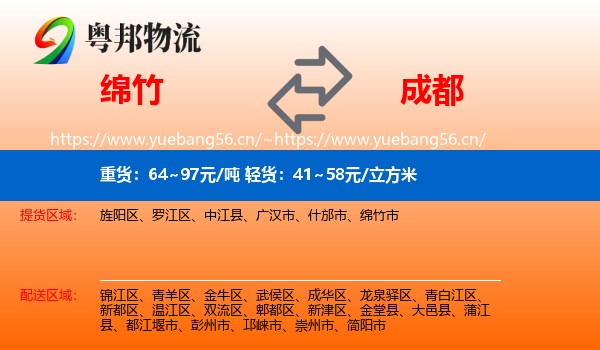 绵竹到成都物流