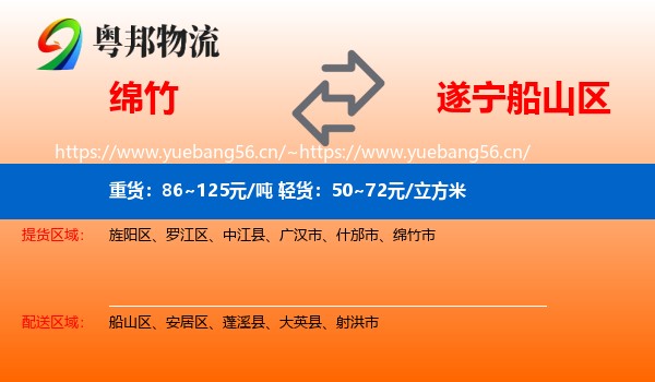 绵竹到船山区物流