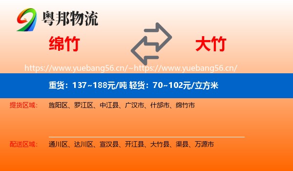 绵竹到大竹县物流