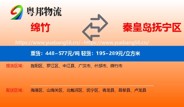 绵竹到抚宁区物流