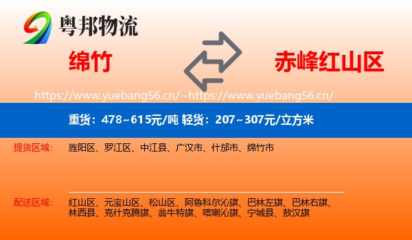 绵竹到红山区物流
