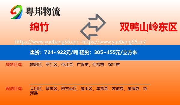 绵竹到岭东区物流