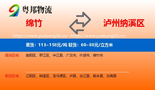 绵竹到纳溪区物流
