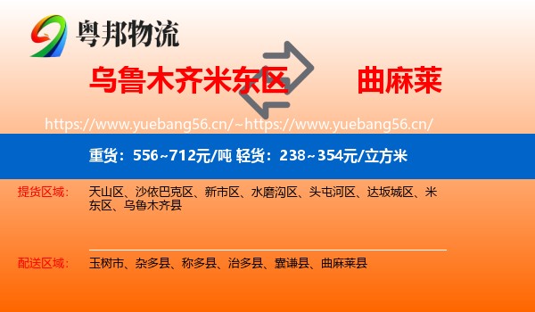 乌鲁木齐米东区到曲麻莱县物流