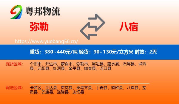 弥勒到八宿县物流专线名片