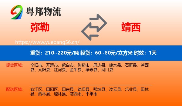 弥勒到靖西市物流 弥勒到靖西市物流专线名片