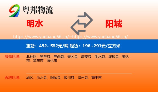 明水到阳城县物流