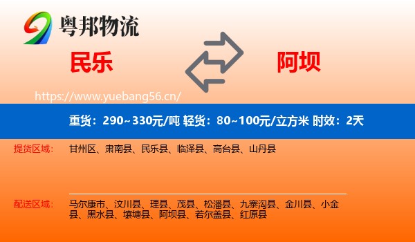 民乐到阿坝县物流专线名片