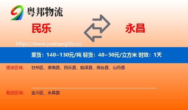 民乐到永昌县物流专线名片