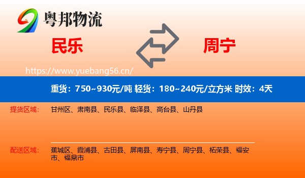 民乐到周宁县物流专线名片