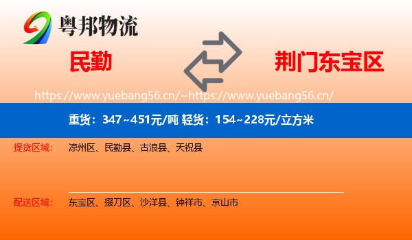 民勤到东宝区物流