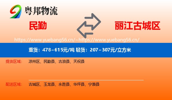民勤到古城区物流