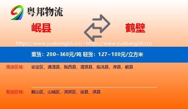 岷县到鹤壁物流