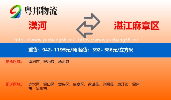 漠河到麻章区物流