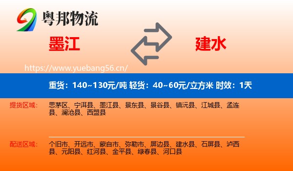 墨江到建水县物流专线名片