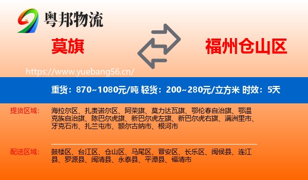 莫旗到仓山区物流 莫旗到仓山区物流专线名片