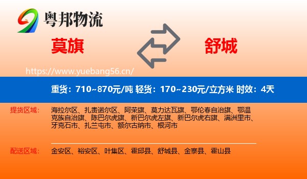 莫旗到舒城县物流专线名片