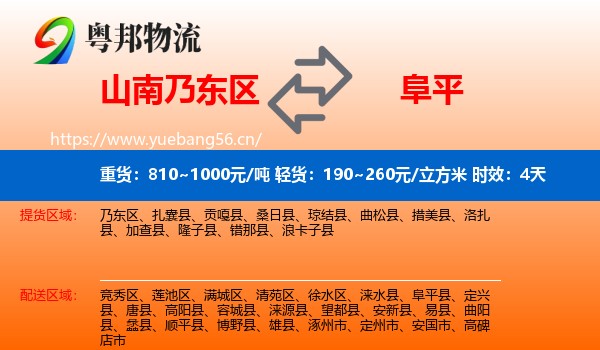 山南乃东区到阜平县物流专线名片