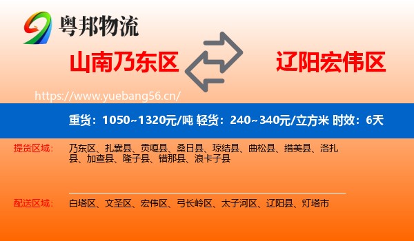 山南乃东区到宏伟区物流专线名片