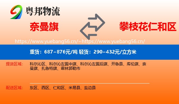 奈曼旗到仁和区物流
