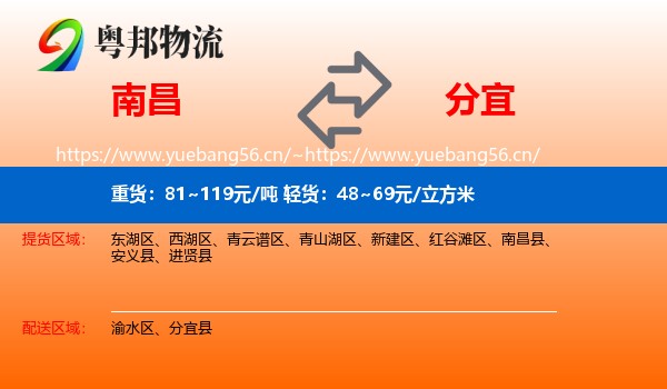 南昌到分宜县物流