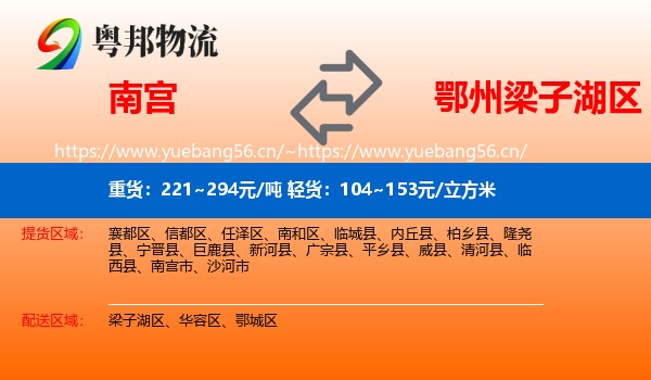 南宫到梁子湖区物流