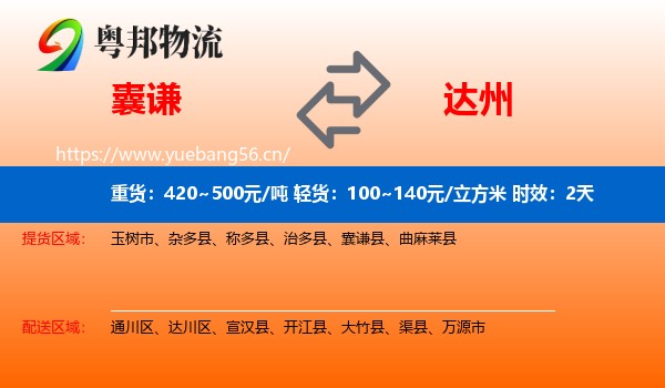 囊谦到达州物流专线名片