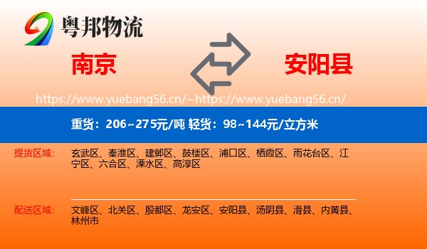 南京到安阳县物流