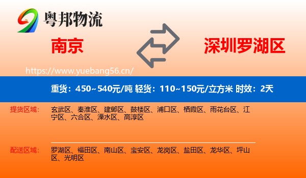 南京到罗湖区物流专线名片