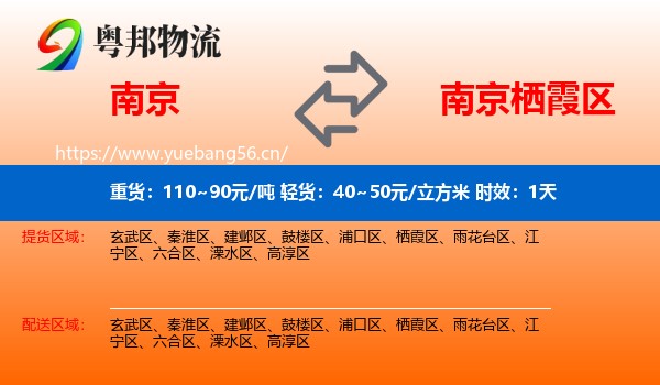 南京到栖霞区物流专线名片