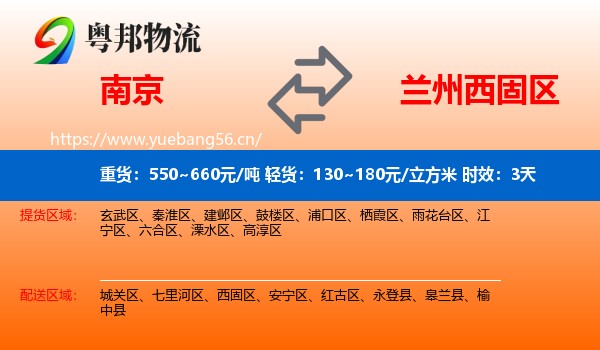 南京到西固区物流专线名片