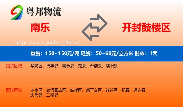 南乐到鼓楼区物流专线名片