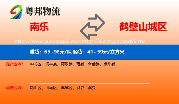 南乐到山城区物流