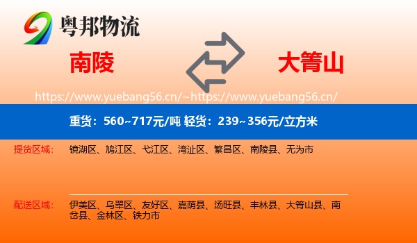 南陵到大箐山县物流