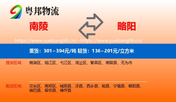 南陵到略阳县物流