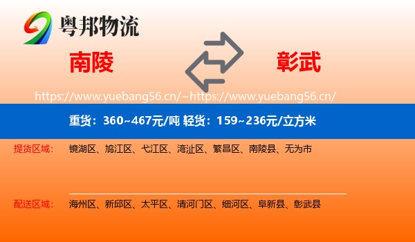 南陵到彰武县物流
