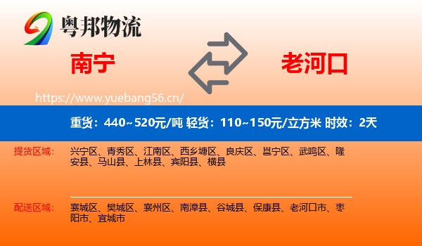 南宁到老河口市物流专线名片