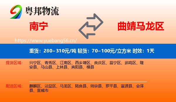 南宁到马龙区物流专线名片