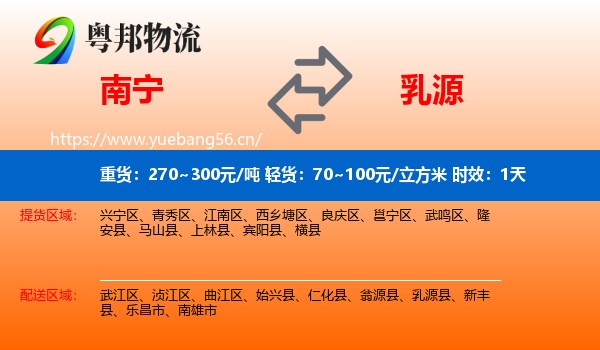 南宁到乳源县物流专线名片